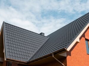 An image depicting a home with a metal roof in Connecticut.