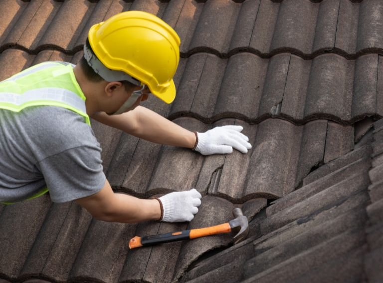Roof repairs are currently in progress.