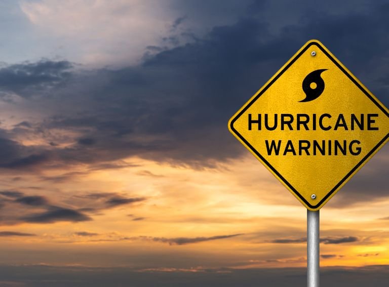A striking image illustrating a hurricane warning.